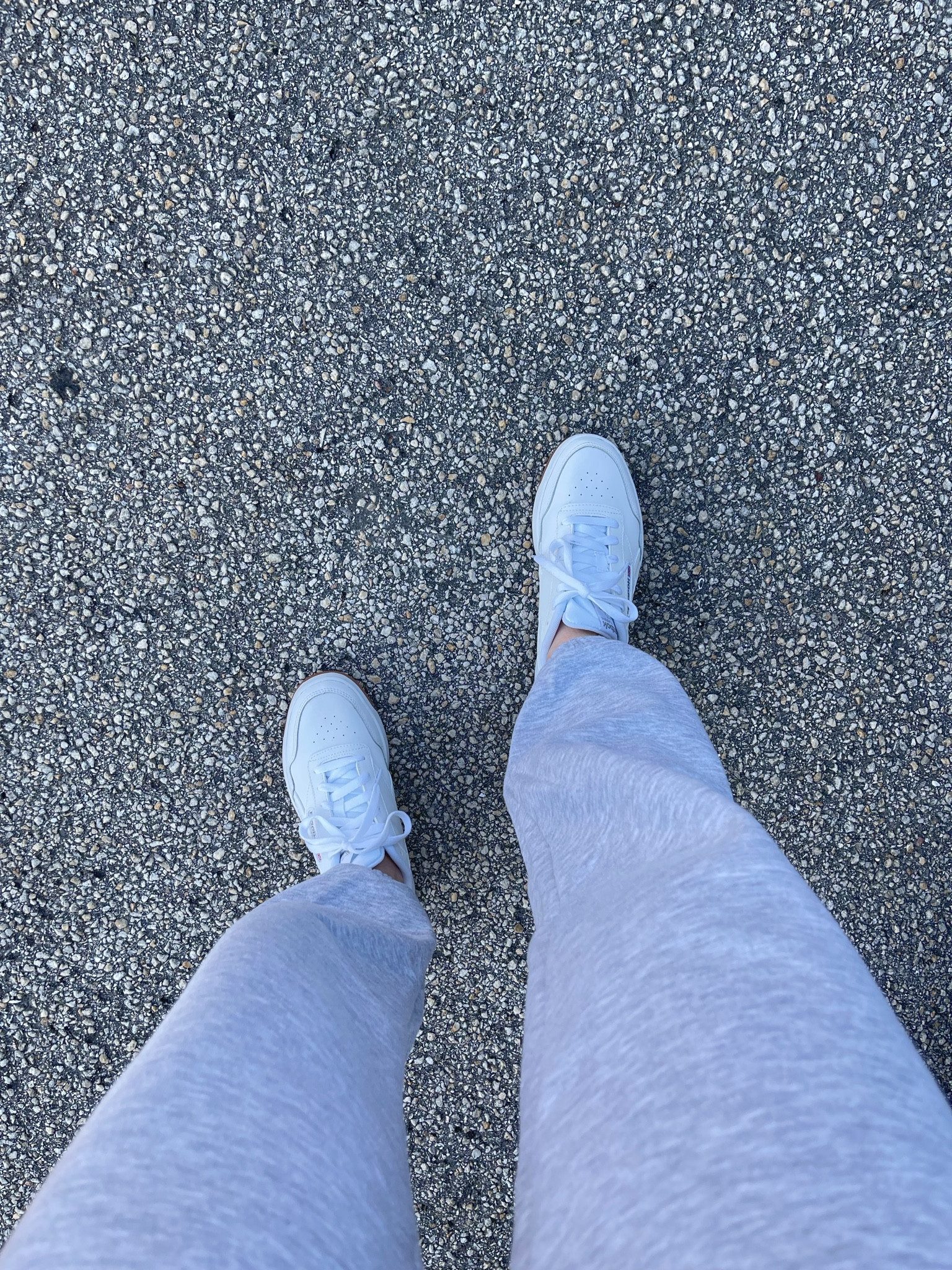 Light grey sweatpants and white sneakers 

#LTKshoecrush #LTKfindsunder50 #LTKfindsunder100
