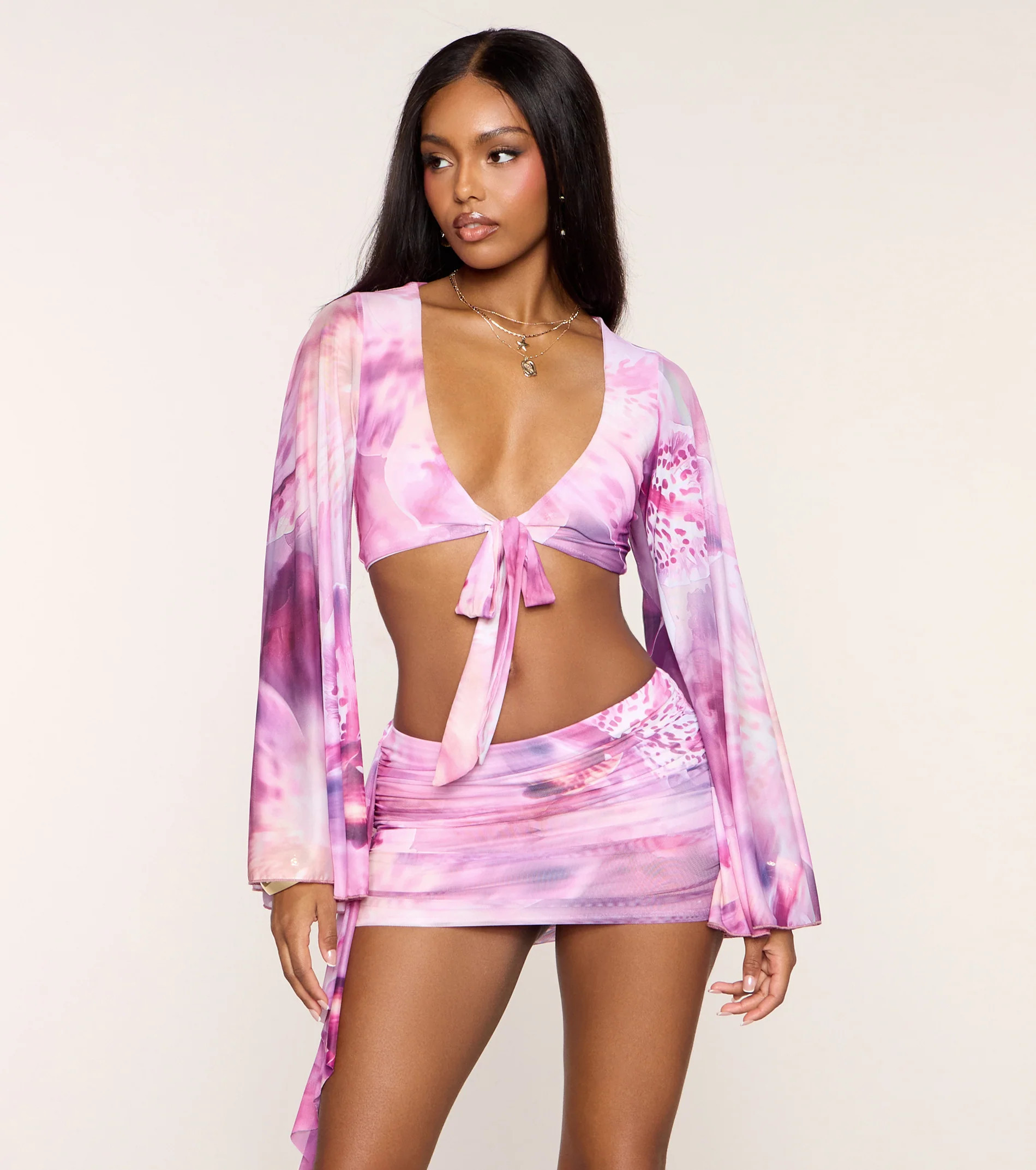 Dream State Flare Sleeve Crop Top | Windsor Stores