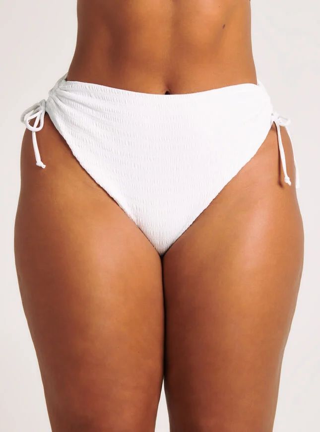 Amalfi crinkle high waist bikini briefs - White | Boux Avenue (UK)