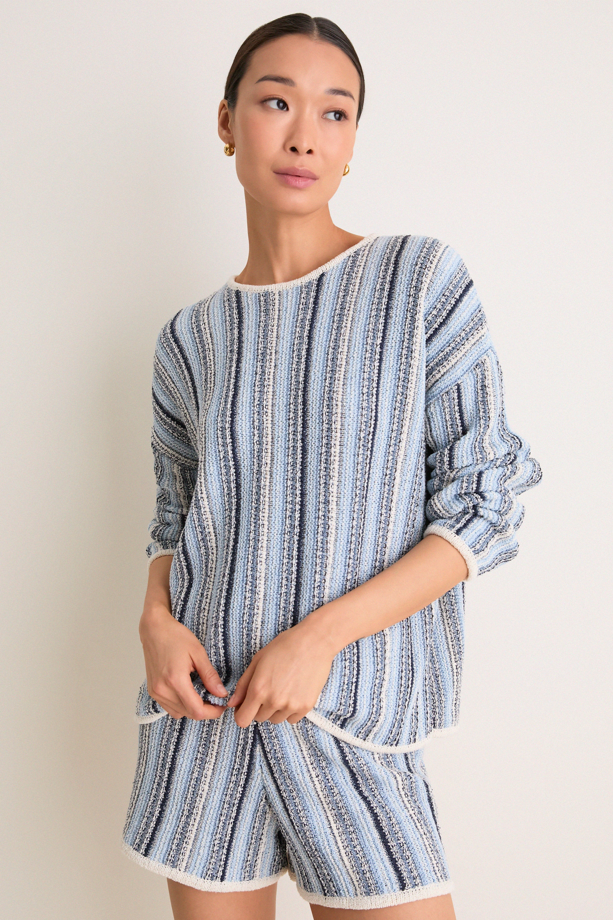 Blue Grotto Crochet Capri Crewneck | Tuckernuck (US)