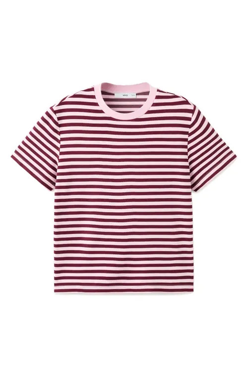 MANGO Stripe T-Shirt in Pastel Pink at Nordstrom, Size Small | Nordstrom