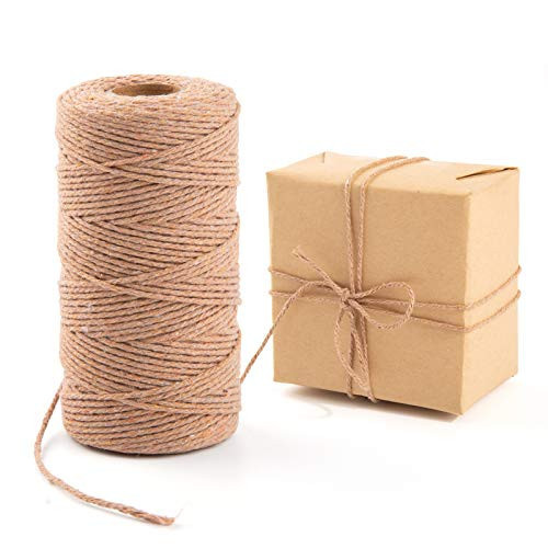 Natural Jute Twine, 328 Feet Twine String, Brown String Jute Rope for DIY Art Crafts, Gardening, Gift Wrapping, Packing Materials, Butcher Baking Cooking String, Wedding Decor Supply (Nature Brown) | Amazon (US)