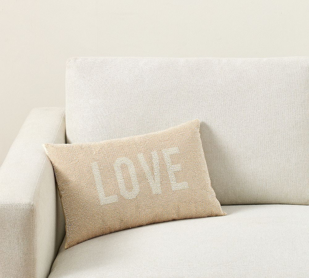 Love Beaded Lumbar Pillow | Pottery Barn (US)