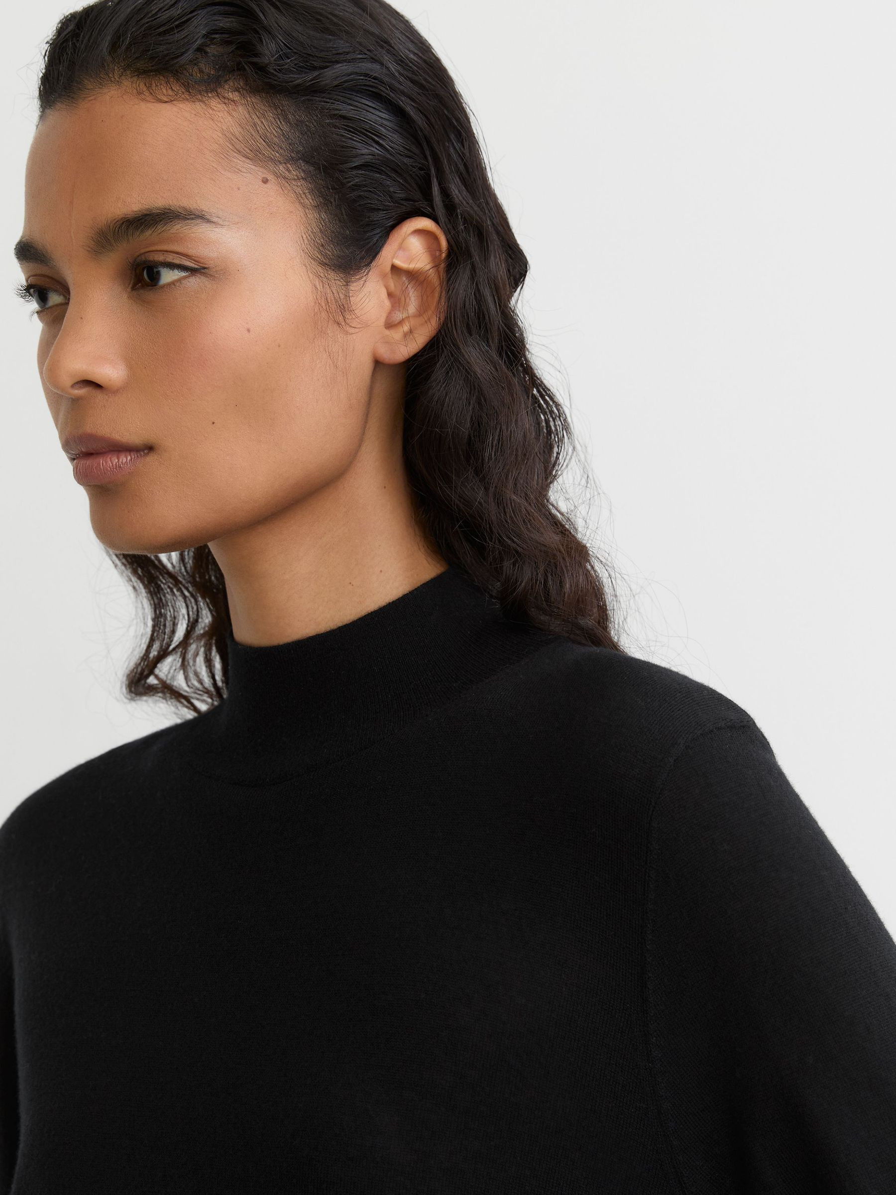 Reiss Ultra-Soft Merino Wool High-Neck Jumper in Black - REISS | Reiss UK