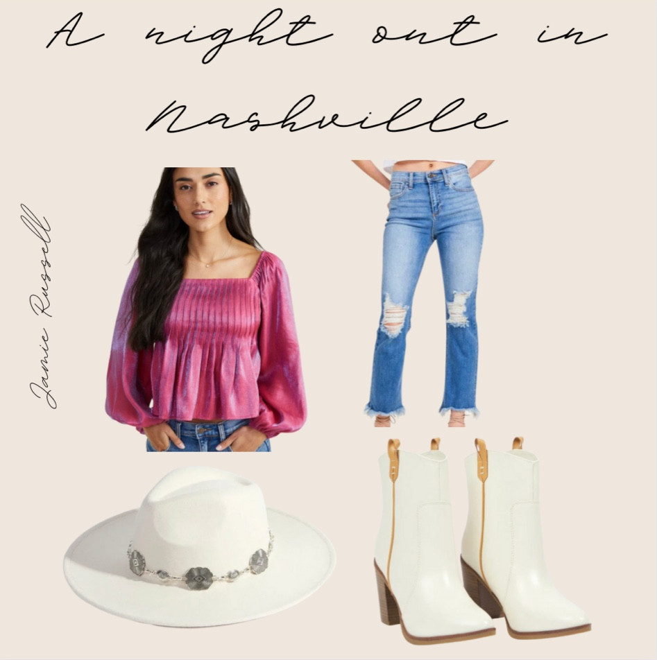 A night out in Nashville — hello + yes. 🤩 

The perfect fit for a night out in general — but Nashville is a favorite of mine! 

. Size large in glowy top
. Jeans go up to a size 31
. Booties size 9 

#LTKfit #LTKGiftGuide #LTKtravel