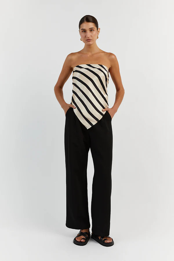 PIPPA STONE SATIN SCARF TOP | DISSH