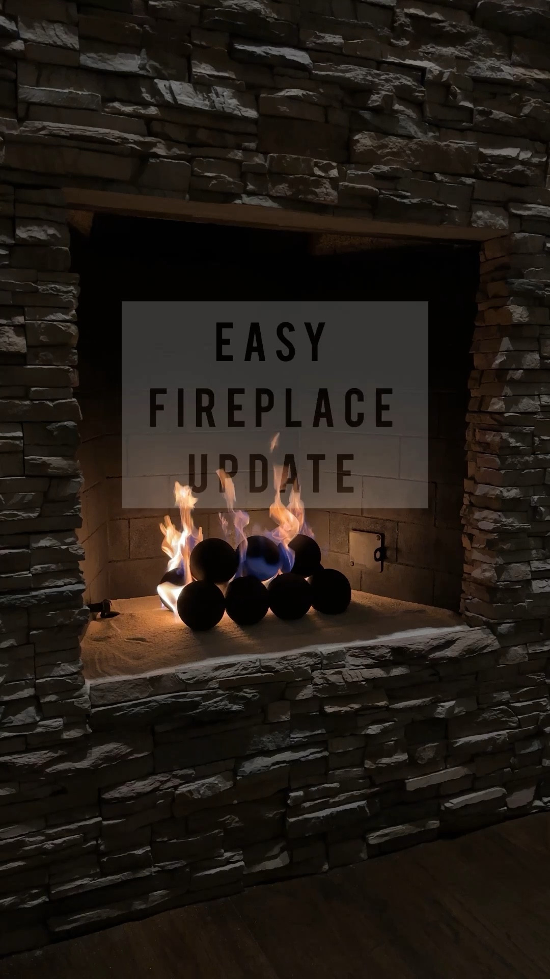 Easiest diy fireplace update - all supplies from Amazon. Modern fireplace. Home renovation. Living room ideas. 

#LTKhome #LTKFind #LTKunder100