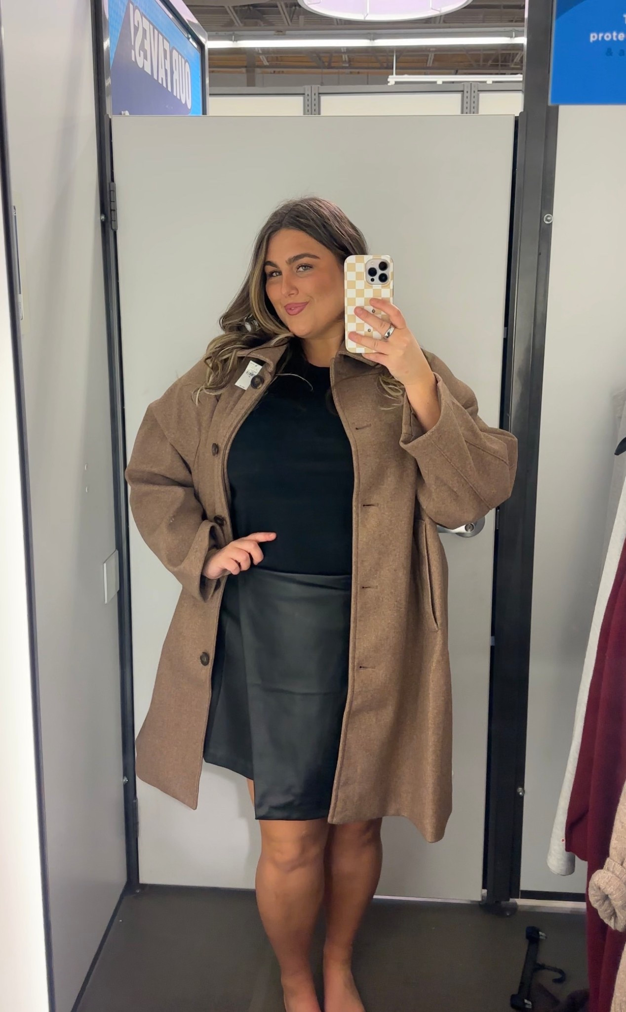 Trench coat and mini skirt fit (add high boots!!) 

#LTKHoliday #LTKSeasonal #LTKPlusSize