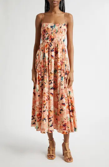 Ulla Johnson Vidri Floral Tiered Cotton Dress | Nordstrom | Nordstrom