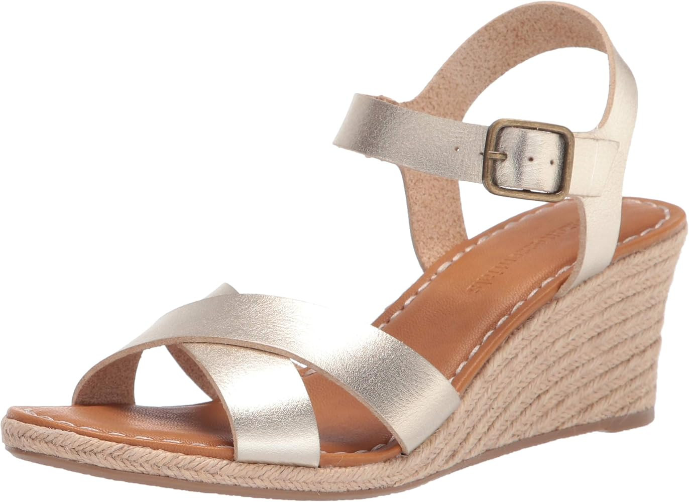 Amazon.com: Amazon Essentials Women's Two Piece Wedge Espadrille Sandal, Gold, 7 B US : Clothing,... | Amazon (US)