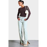 Light Blue Vintage Wash Split Hem Jeans | PrettyLittleThing US