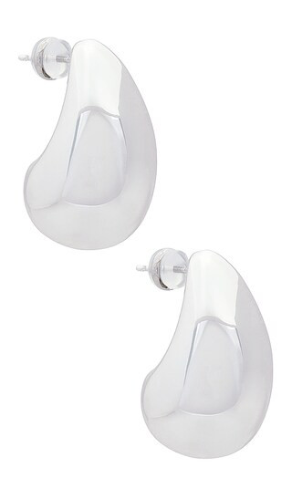 Magda Earrings Plated Brass in Silver | Revolve Clothing (Global)