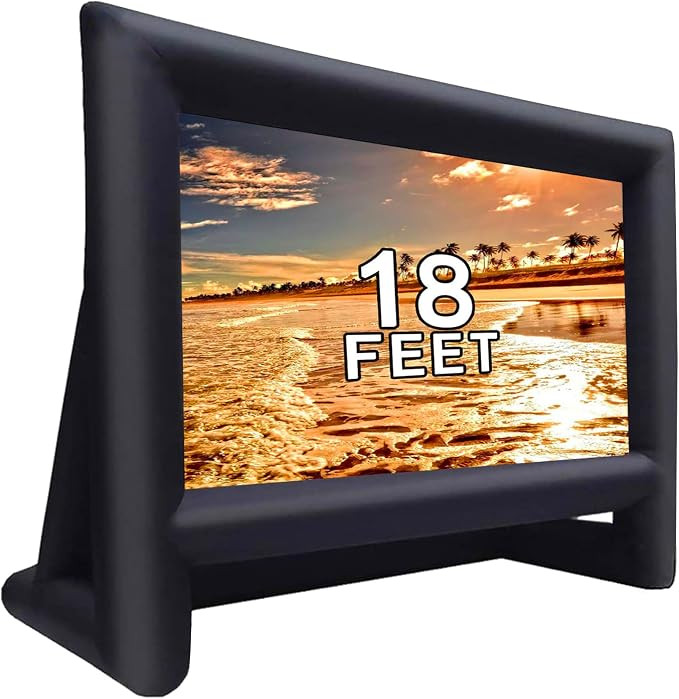 18 feet Inflatable Outdoor Projector Movie Screen - Package with Rope, Blower, Tent Stakes - Port... | Amazon (US)