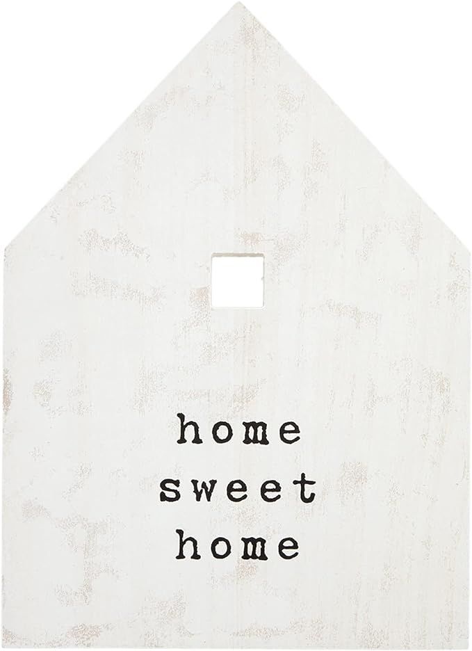 Mud Pie Sweet Home, House Shaped Wall Plaque, 14" x 10.13" | Amazon (US)