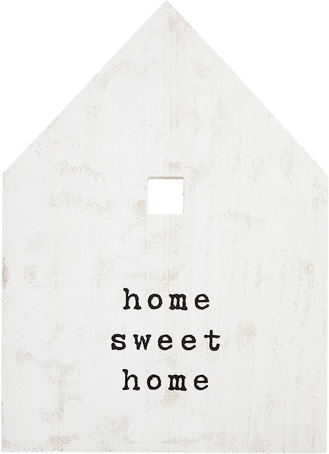 Mud Pie Sweet Home, House Shaped Wall Plaque, 14" x 10.13" | Amazon (US)