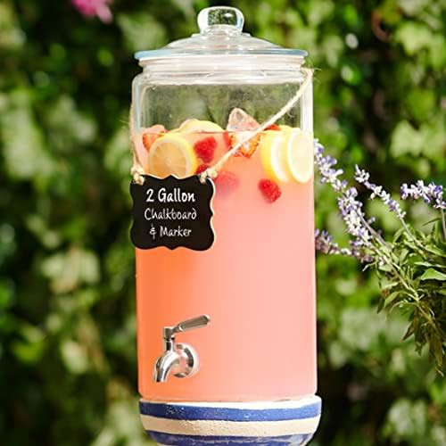 2 Gallon Beverage Serveware with Stainless Steel Spigot + Marker & Chalkboard 100% Leakproof Glas... | Amazon (US)