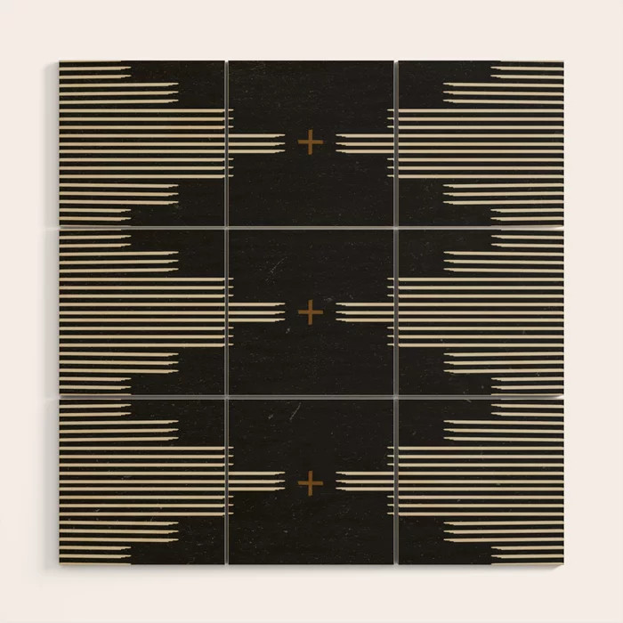 Southwestern Minimalist Black & White Wood Wall Art | Society6