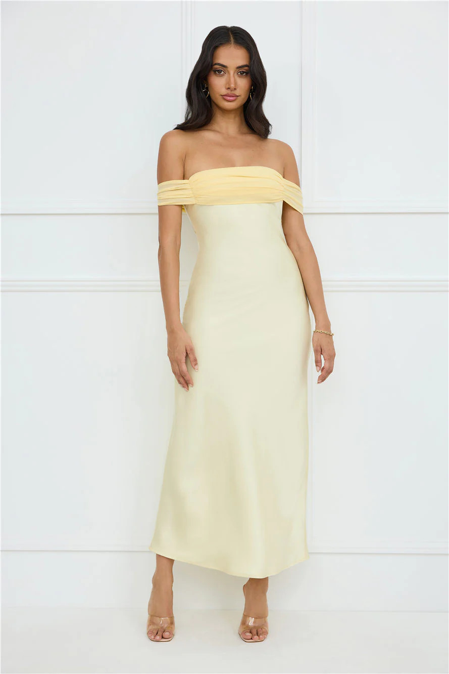 Daisy Darling Strapless Maxi Dress Yellow | Hello Molly (AU)