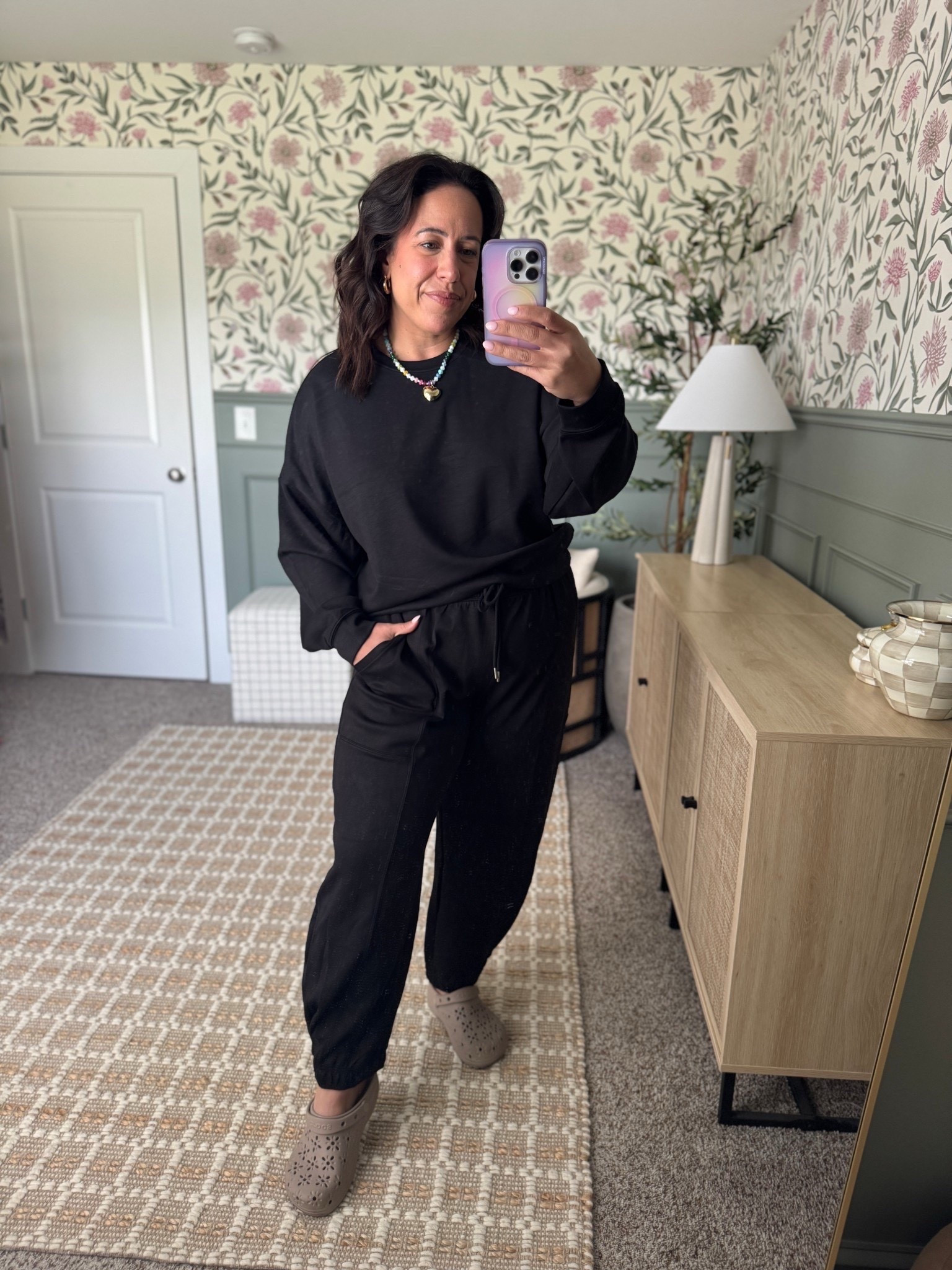 Walmart lounge set! SO perfect for travel, running errands, and a comfy work from home outfit 🖤

〰️ Wearing size XL in bottoms and large in top..love for my midsize outfits! 

Midsize fashion, fall outfit idea, travel outfit, mom on the go, lounge set, loungewear 

#LTKSeasonal #LTKMidsize #LTKFindsUnder50