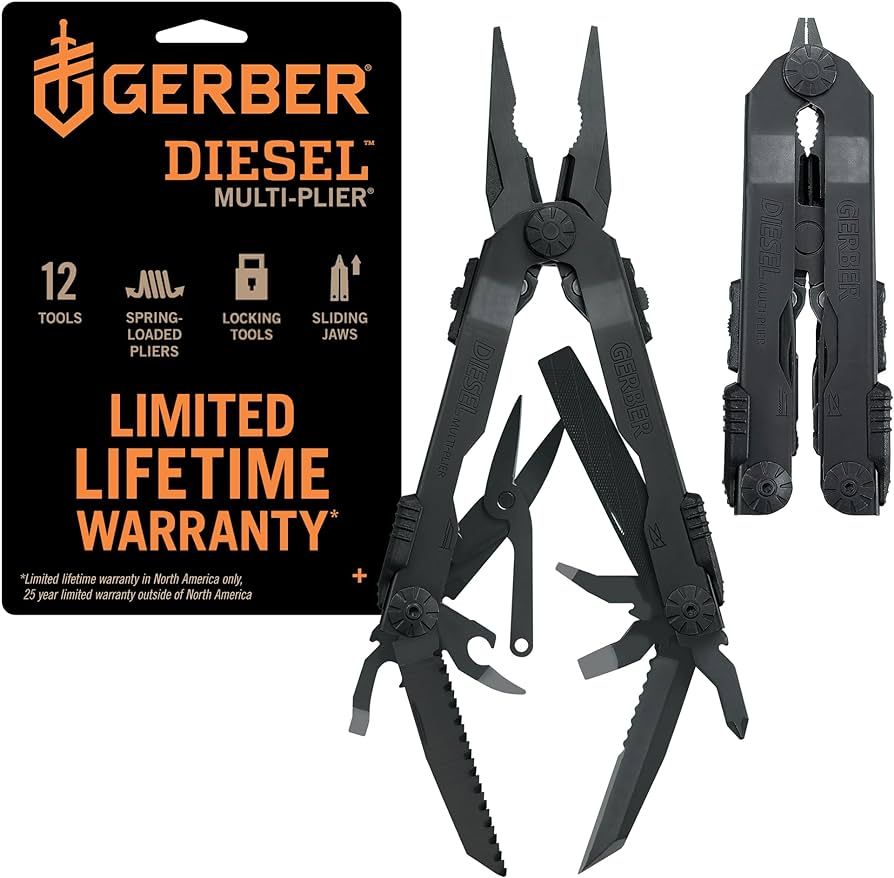 Gerber Gear Diesel Multi-Plier Needle Nose Pliers Set Multi-Tool - 12-in-1 EDC Gear Multi-Tool Kn... | Amazon (US)