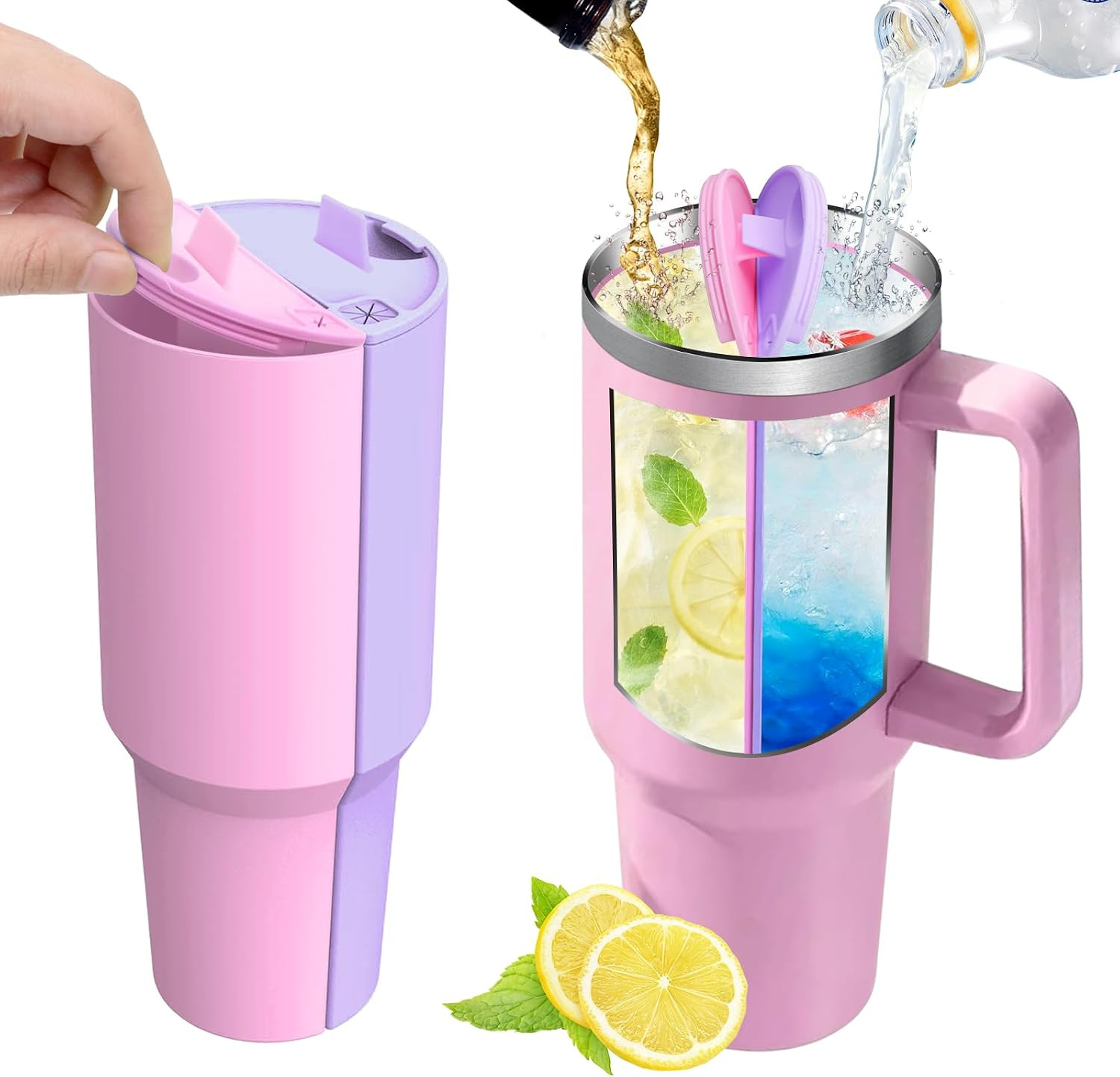 Hysagtek 2-in-1 Drink Separator for Stanley Cup 30 oz, Silicone Liner Divider for Dual-Sided Drink, Reusable Liner Separator Compatible with Stanley Tumbler 30 oz, Stanley Cup Accessory | Amazon (US)