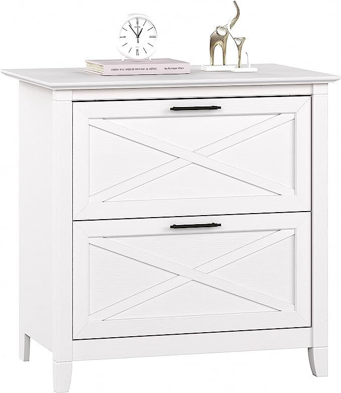 Bush Furniture Key West 2 Drawer Lateral File Cabinet, Pure White Oak | Amazon (US)