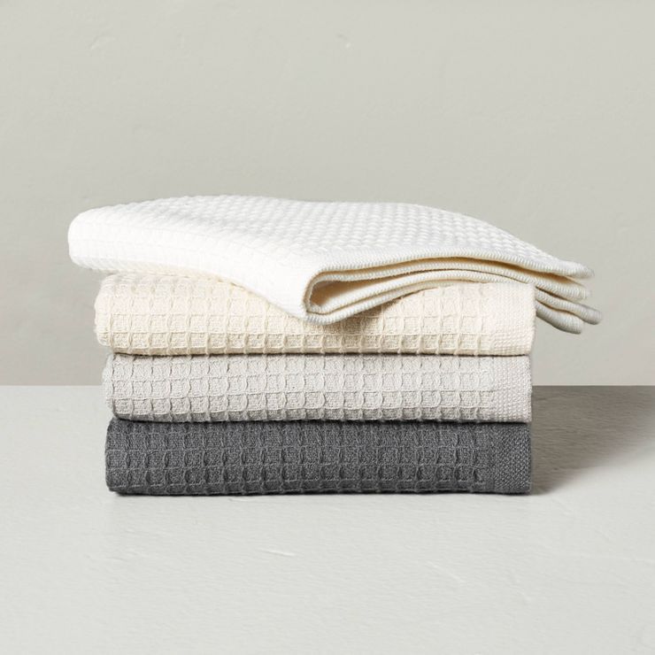 4pk Waffled Cotton Dish Cloth Set - Neutrals - Hearth & Hand™ with Magnolia | Target