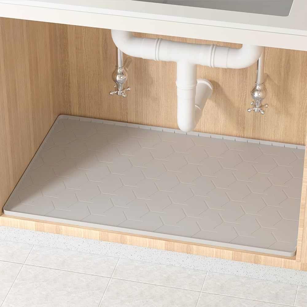 Fowooyeen Under Sink Mat for Kitchen Waterproof, 34" x 22" Silicone Under Sink Liner, Kitchen Bat... | Amazon (US)