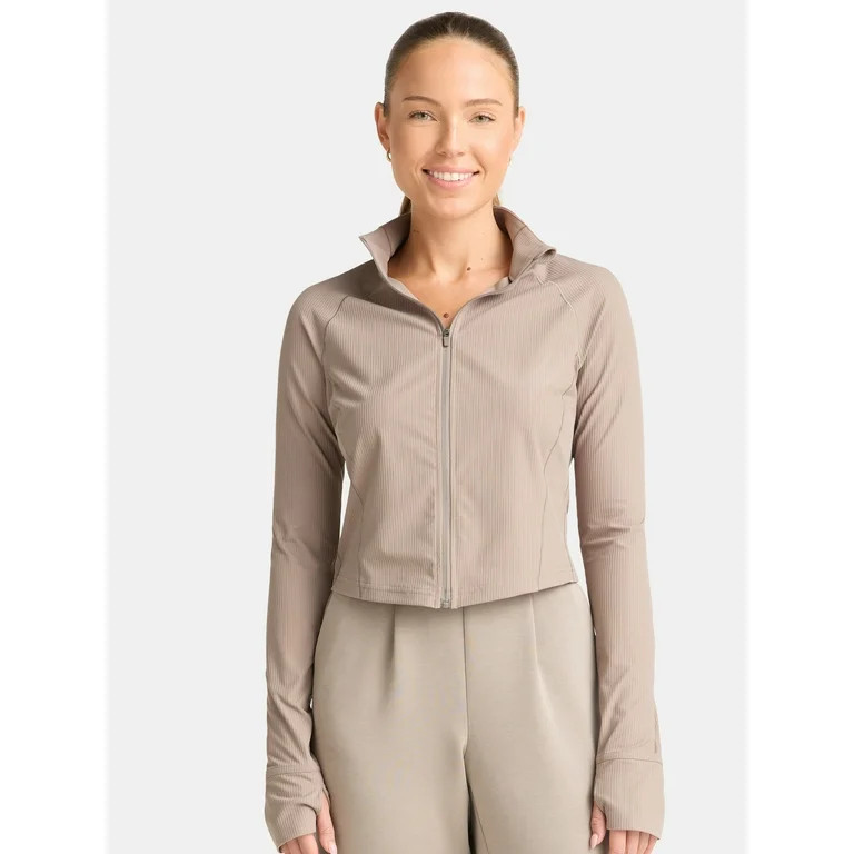 Avia Women's Ribbed SoftSculpt Jacket, Sizes XS-XXXL | Walmart (US)