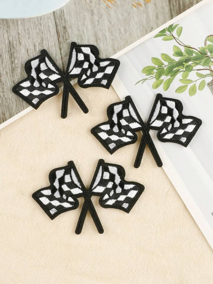 Embroidered Badge Clothing Hat Accessory Diy Iron-On Fabric Patch Flags, 1set With 3pcs | SHEIN
