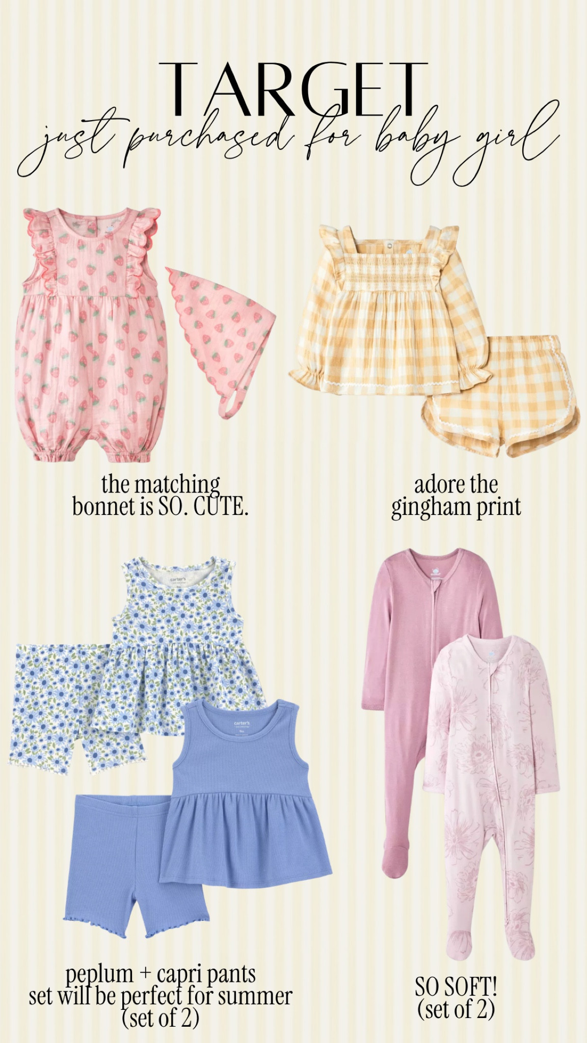 Recent order of the cutest summer baby girl clothes from @Target 

#LTKKids #LTKBaby