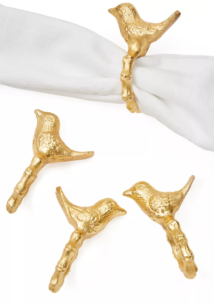 Gold Bird Napkin Rings Set of 4 | Belk