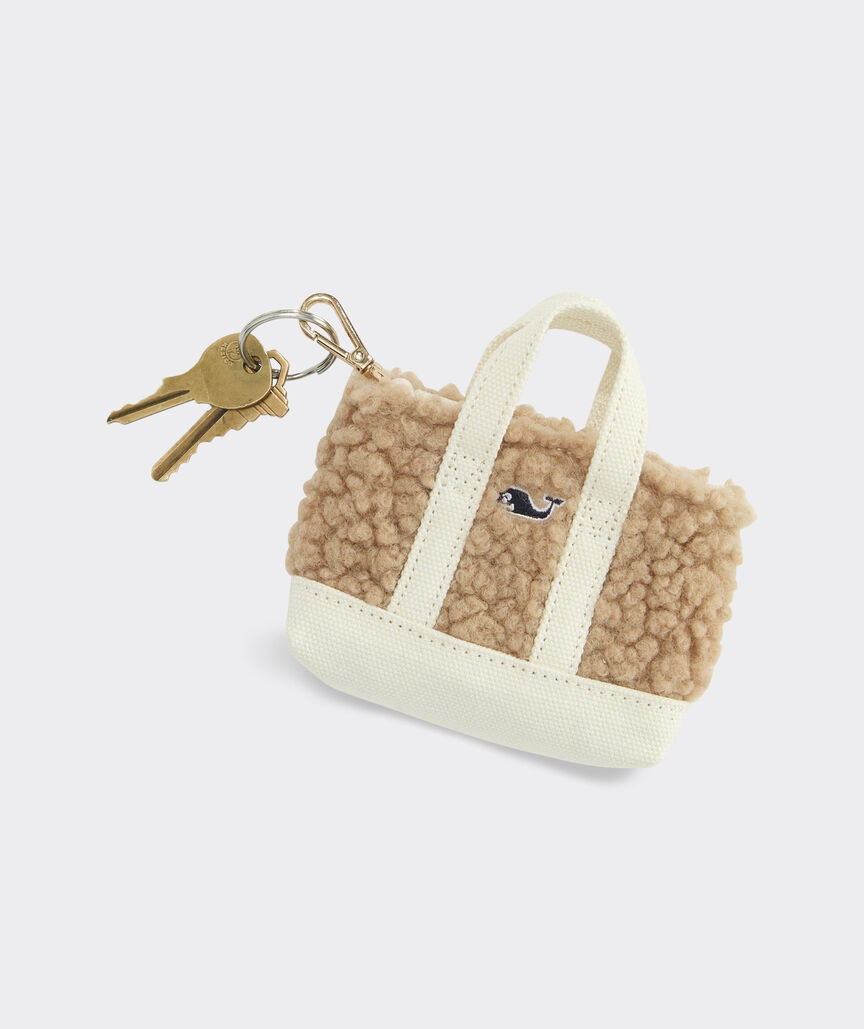 High-Pile Fleece Heritage Mini Tote Keychain | vineyard vines