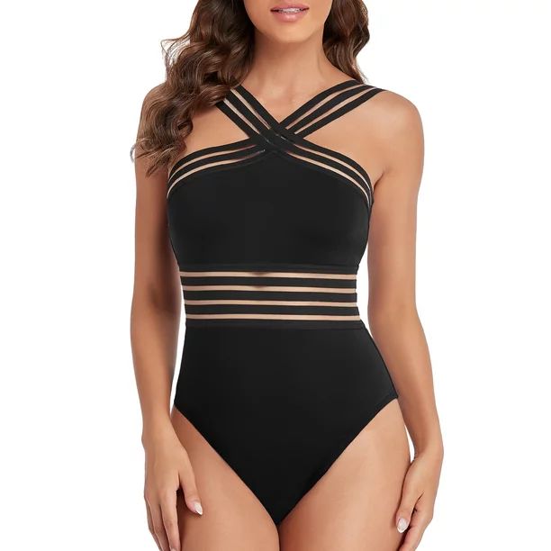 Hilor Women's One Piece Swimsuits Front Crossover Swimwear Hollow Bathing Suits Monokinis - Walma... | Walmart (US)