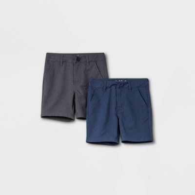 Toddler Boys' 2pk Woven Quick Dry Chino Shorts - Cat & Jack™ Heather Black/Navy | Target