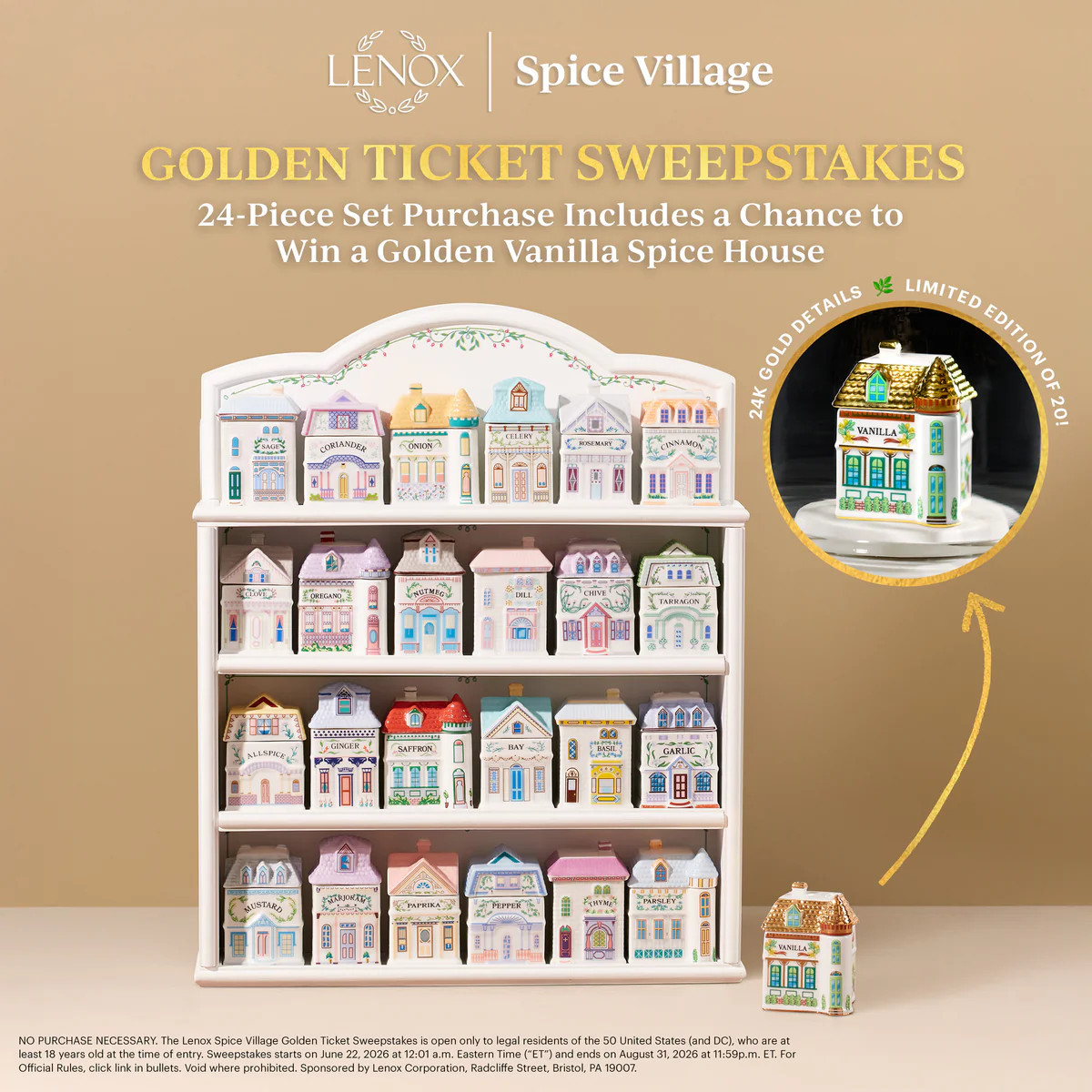 Lenox Spice Village 24-Piece Spice Jar Set | Lenox