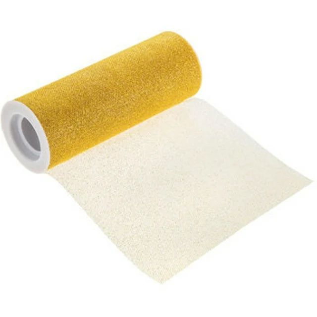 6" Wide Dark Yellow Glitter Tulle Fabric - 10 Yards | Walmart (US)