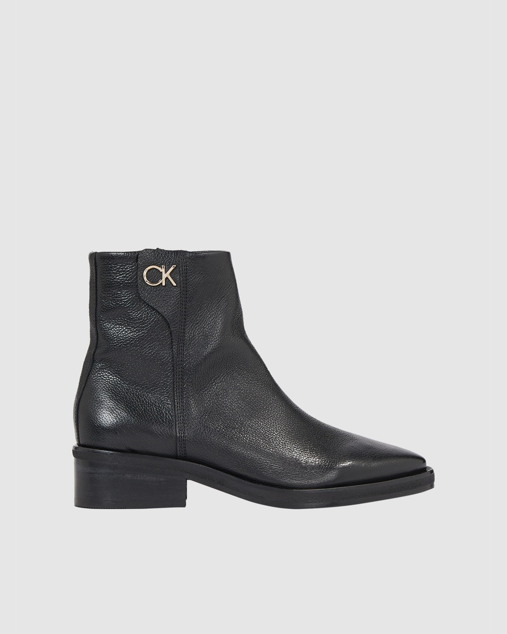 Calvin Klein - Leather Ankle Boots - Boots (Black) Leather Ankle Boots | THE ICONIC (AU & NZ)
