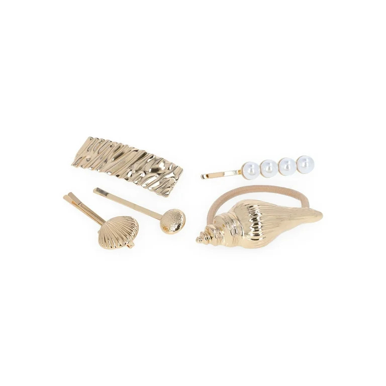 Time and Tru Women's Hair Clips and Hair Cuff Set, 5-Piece | Walmart (US)