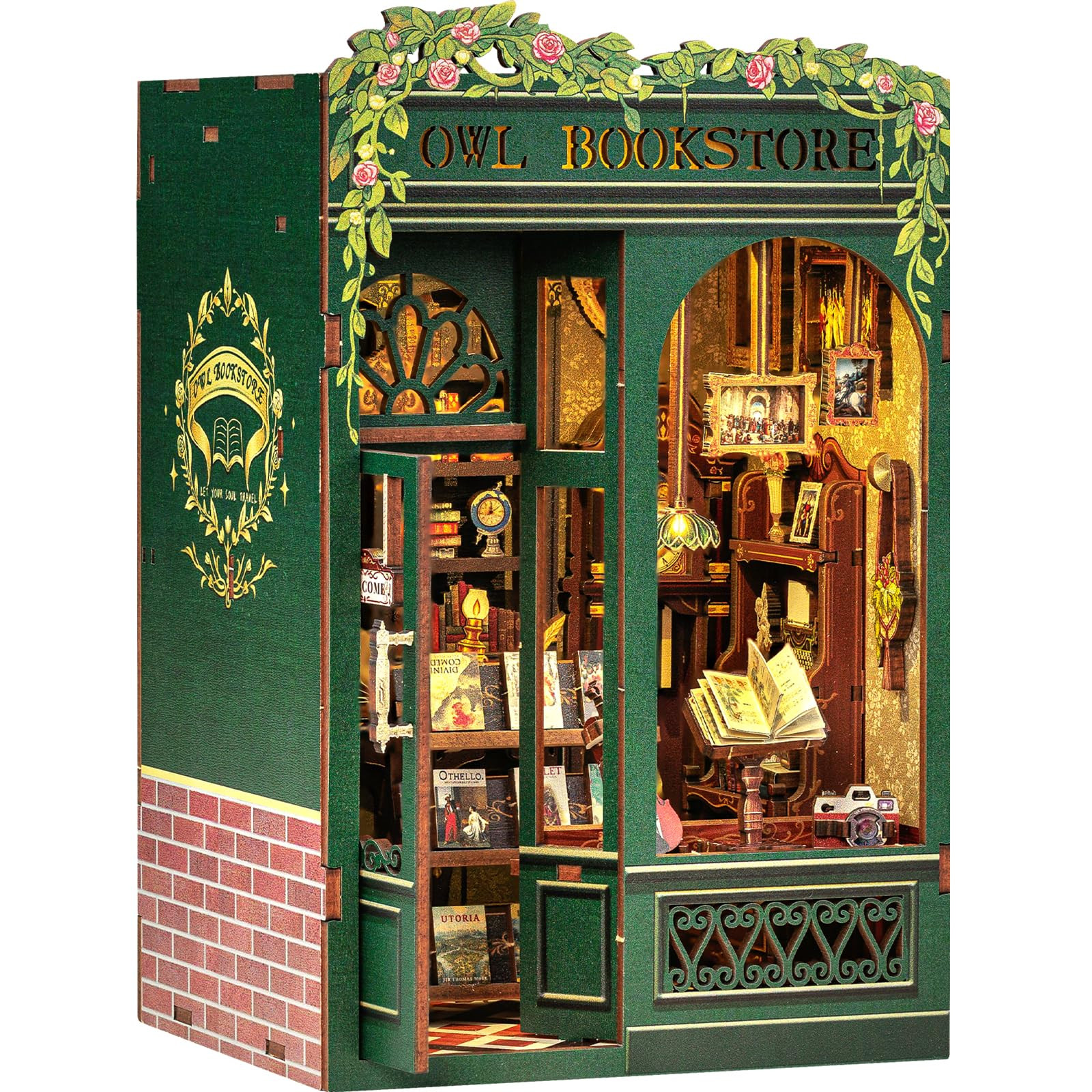 Fsolis Book Nook Kit, DIY Scene Miniature House Kit Tiny House Mini Booknook Craft Bookshelf Deco... | Amazon (US)