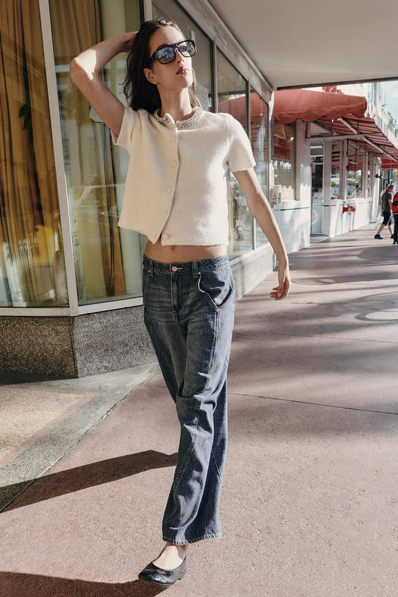 WOOL JACKET WITH JEWEL NECKLINE | Zara US