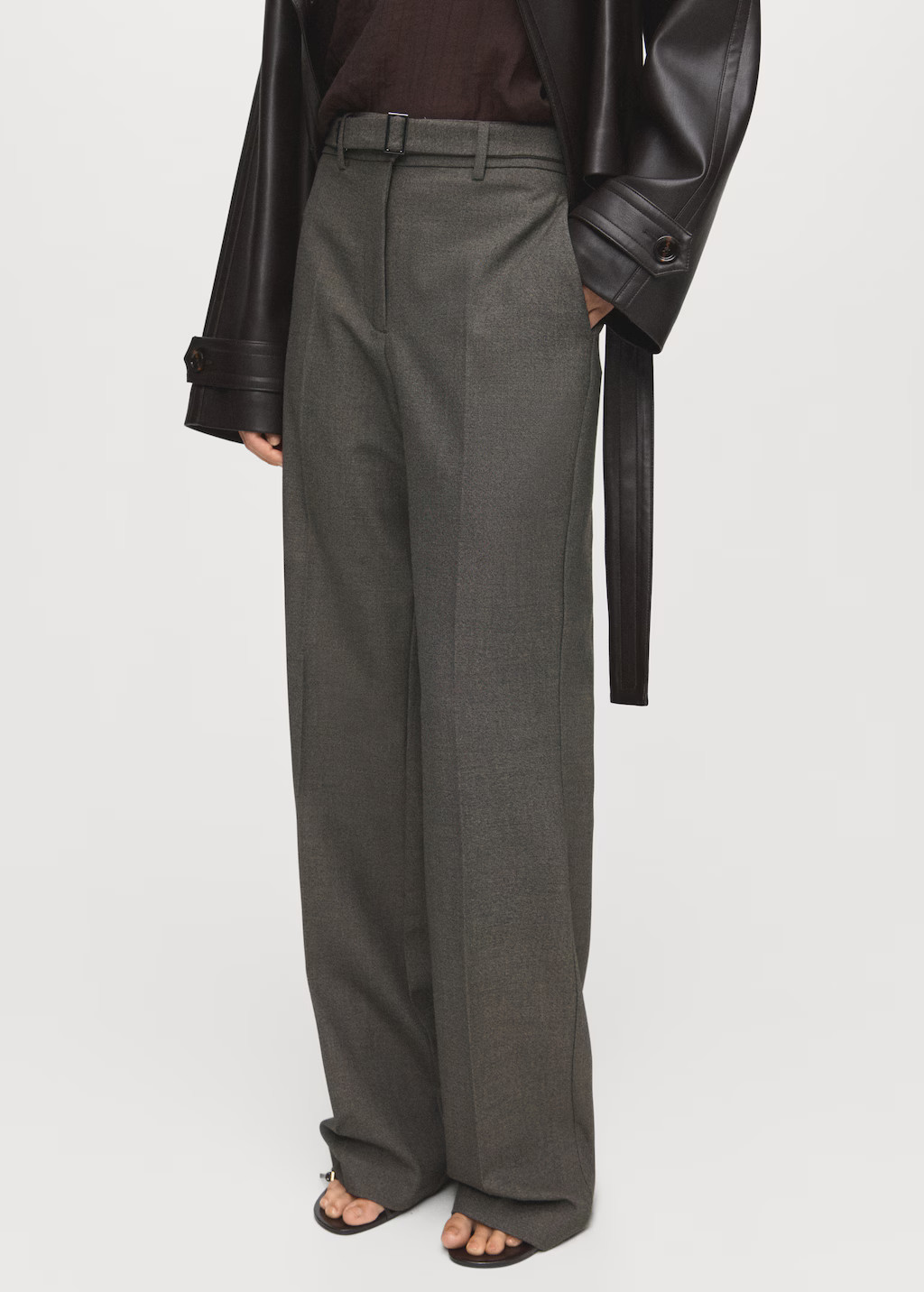 Belt straight-fit pants | Mango (US/MX/AU)