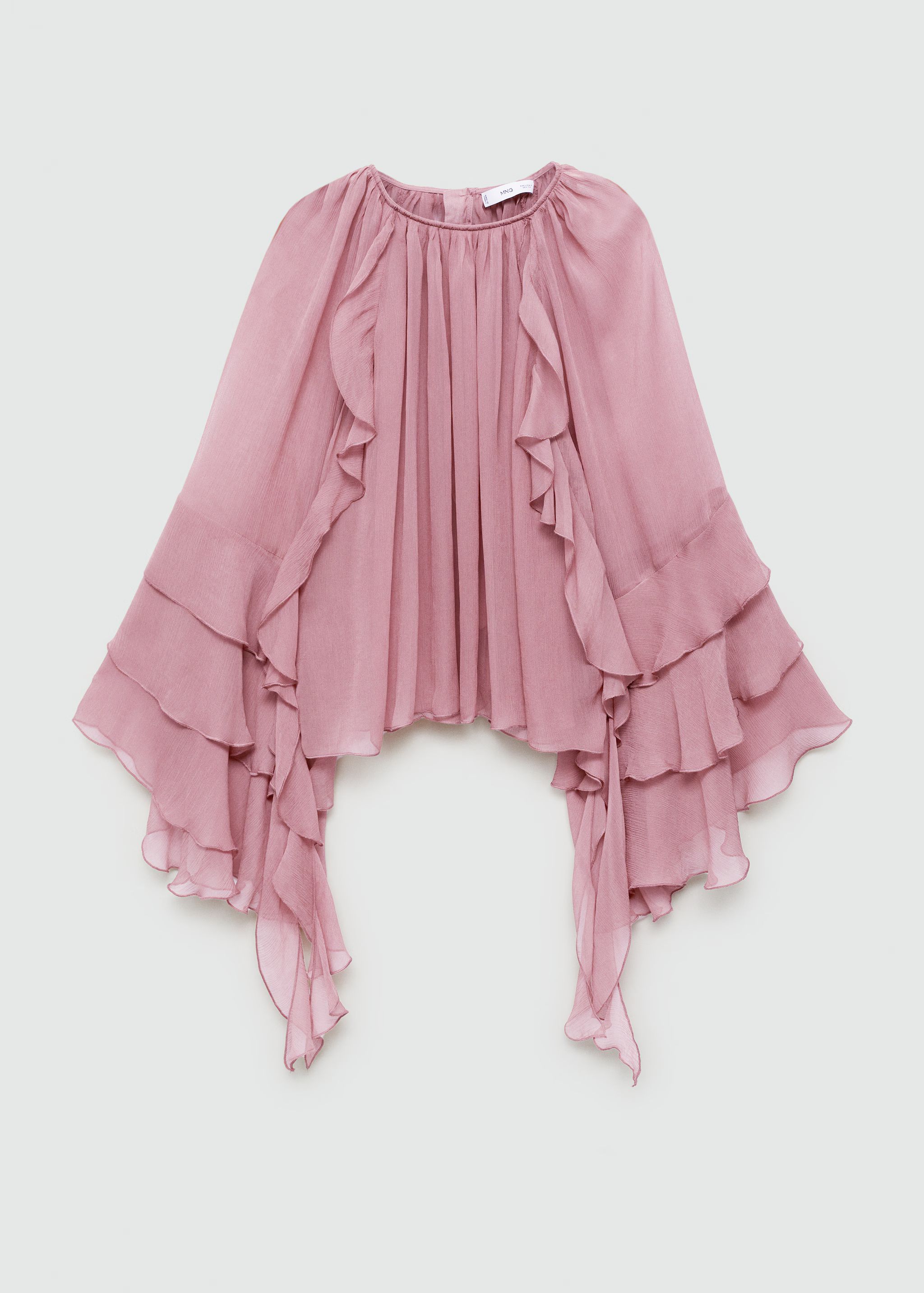 Ruffled chiffon blouse  - Woman | MANGO USA | MANGO (US)