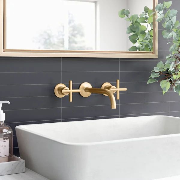 K-T14414-3-BL Purist® Wall Mounted Bathroom Faucet | Wayfair Professional