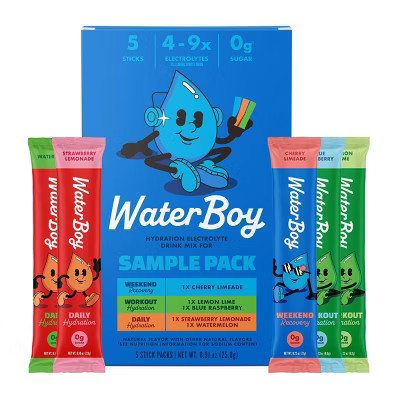 Waterboy Hydration Sports Drink Trial Pack - 0.91oz/5ct | Target