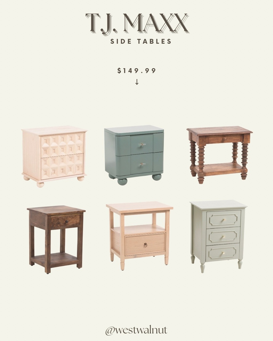I scoured T.J. Maxx for the best affordable home finds so you don’t have to! These side tables caught my eye, for $149.99 each!

#sidetables #affordablefurniture @TJ Maxx 