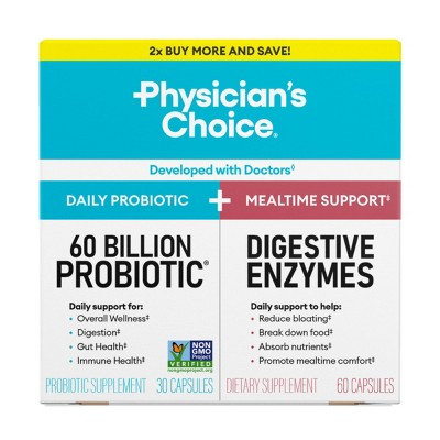 Physician's Choice 60 Billion Probiotic + Digestive Enzyme Capsules Bundle - 90ct | Target