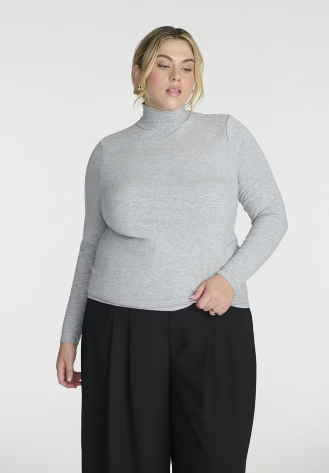 Soft Brushed Mock Neck Long Sleeve | Eloquii