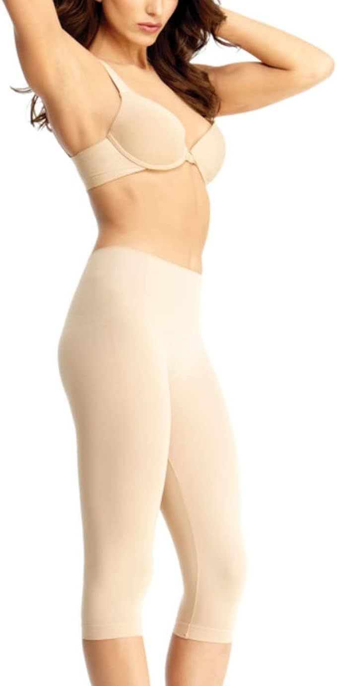 SlimMe High-Waisted Tummy Control Shaping Capri Leggings | Amazon (US)