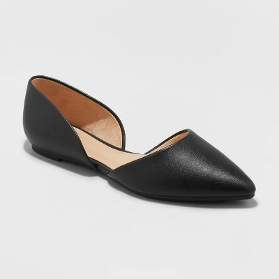 Women's Julie Ballet Flats with Memory Foam Insole - A New Day™ Black 9: Slip-On Cushioned Pointed Toe | Target